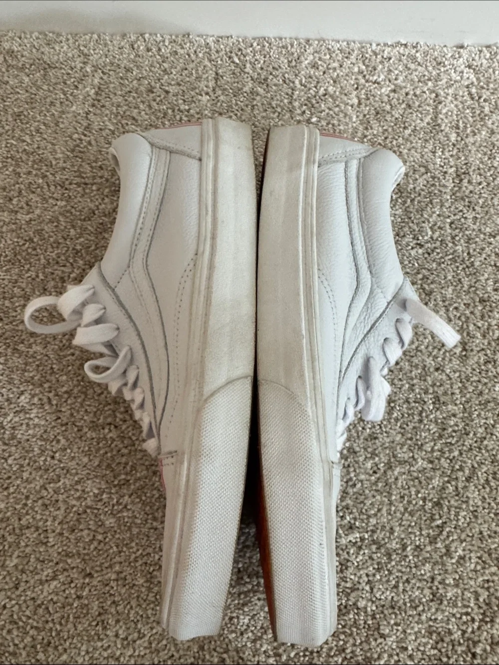 Vans PRIDE White Sneakers with Rainbow Stripe Toe and Heel Accents